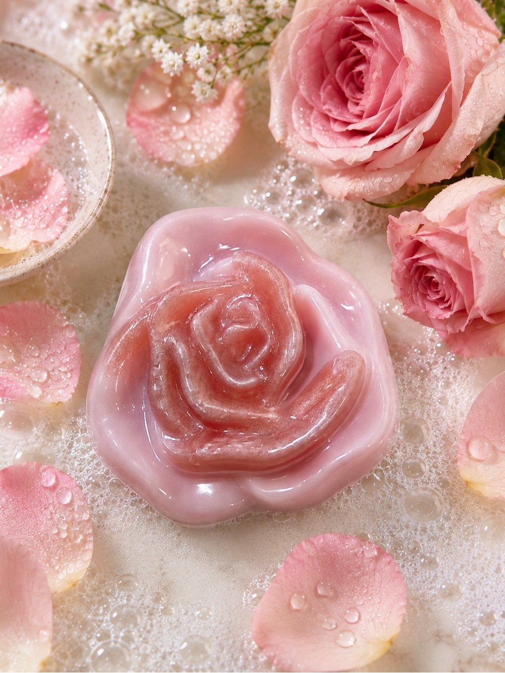 NEW Hand Crafted “English Rose” Scented Bar Soap With Aloe Vera - Picture 2 of 2